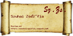 Szuhai Zsófia névjegykártya